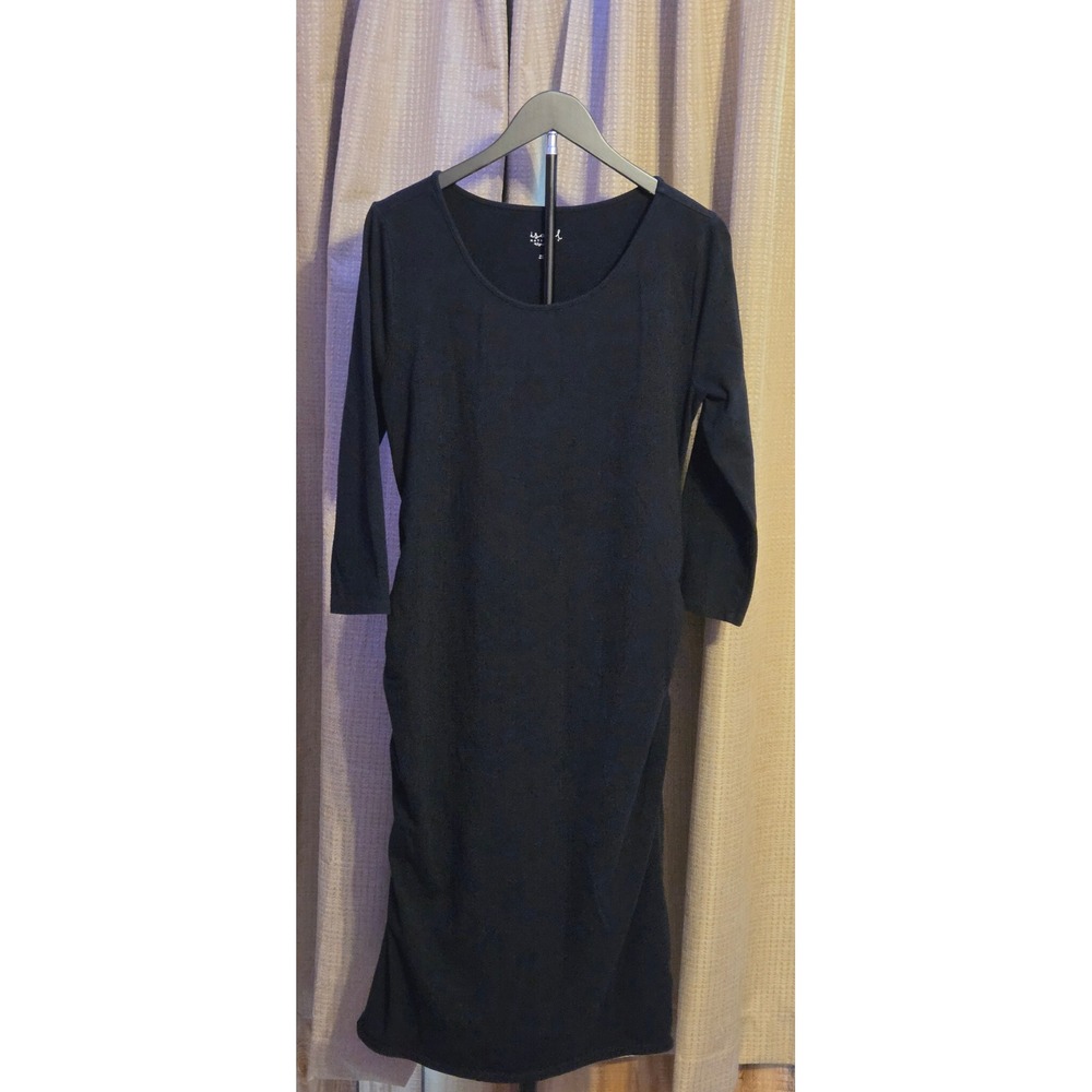 Isabel Maternity Long Sleeve Dress Women's Size Large Black